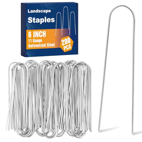 200 Pack Landscape Staples (6 Inch/Round Top-200 Pcs)