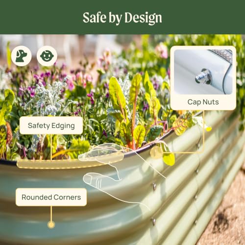 Raised Garden Bed Kit (Olive Green / 17" Tall)