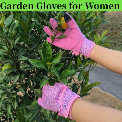 2 Pairs Garden Gloves for Yard Work (2 Pairs Per Pack-pink / Large)