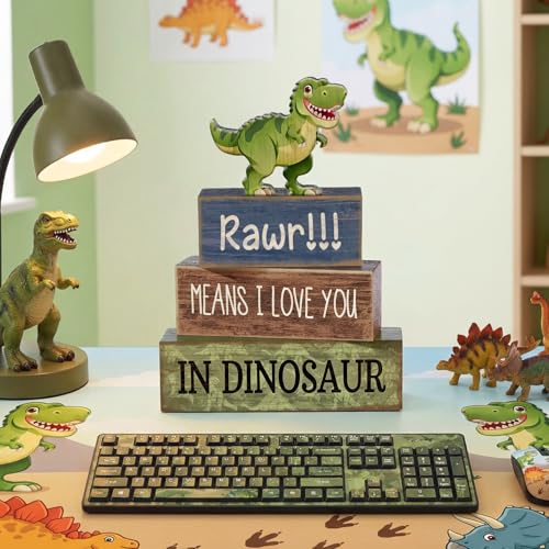 4 Pcs Dinosaur Table Decorations Wooden Dinosaur Party Decor (Dinosaur)