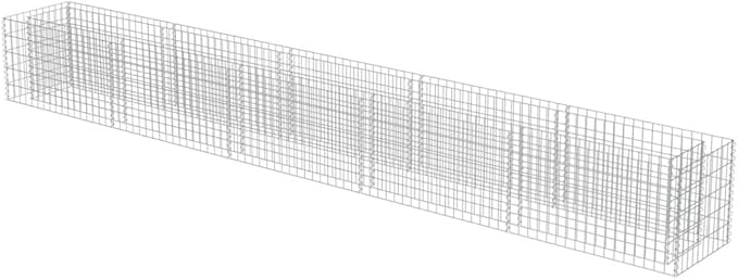 Gabion Raised Bed Galvanized Steel 177.2"x19.7"x19.7",Raised Garden Bed,Outdoor Planters for Flower Herb Garden