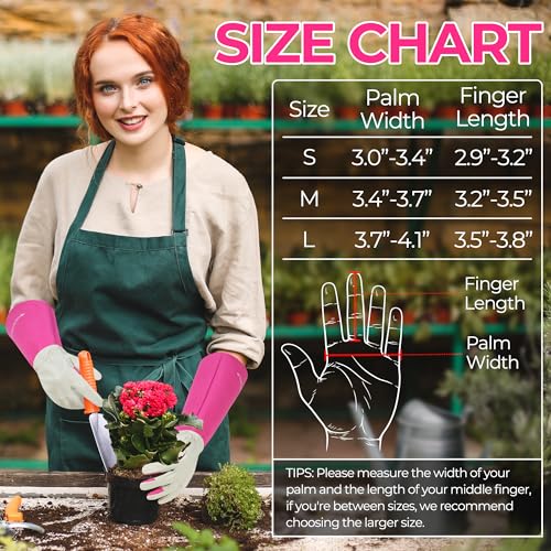 Rose Pruning Gloves for Men Women (Pink / Small (Pack of 1))