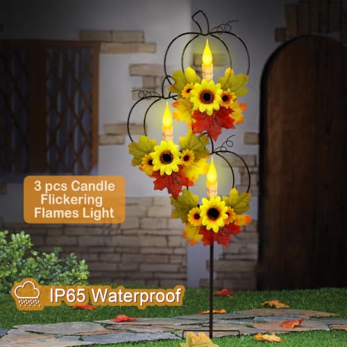 Thanksgiving Solar Lights Outdoor (Rusty-Pumpkin)