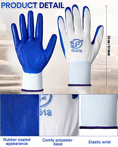 36 Pairs Garden Gloves Bulk for Men Women (Blue, Black)