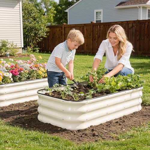 Raised Garden Bed (White / 1pack-4X2X1)