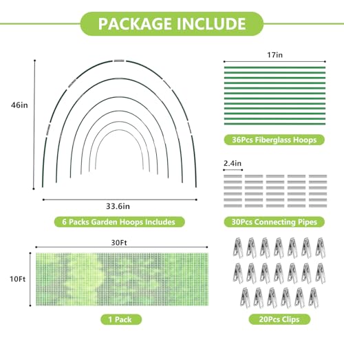 Garden Netting Kit for Raised Beds (Green / 10x30FT)