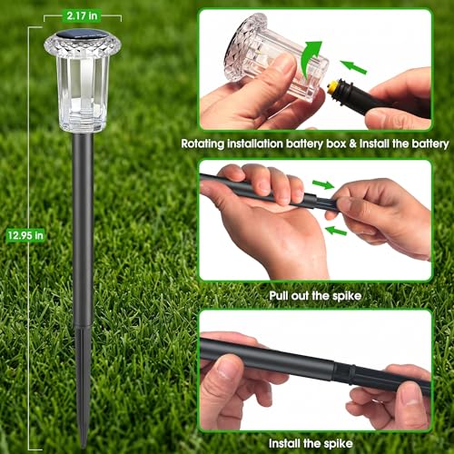 Solar Pathway Lights Outdoor Waterproof Starburst Pattern 15 Pack (Multicolor)