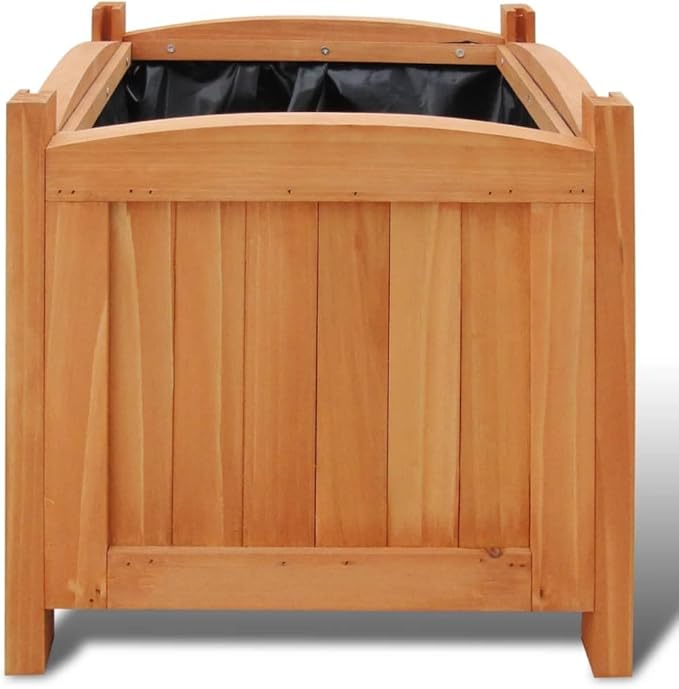 vidaXL Raised Bed Set of 2 Natural Wood Solid Wood 11.8 x 11.8 in