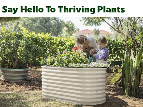 Galvanized Raised Garden Beds Outdoor (White / 4×2×2 Ft)
