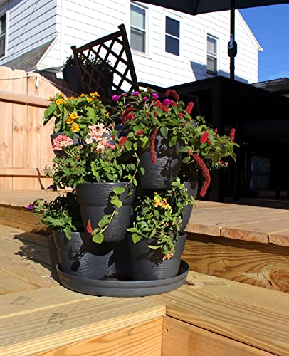 Bloomers Stackable Flower Tower Planter (Charcoal)