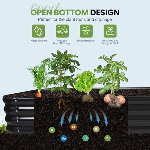 Raised Garden Beds Outdoor (Gray / 8x3x1ft(1pcs))