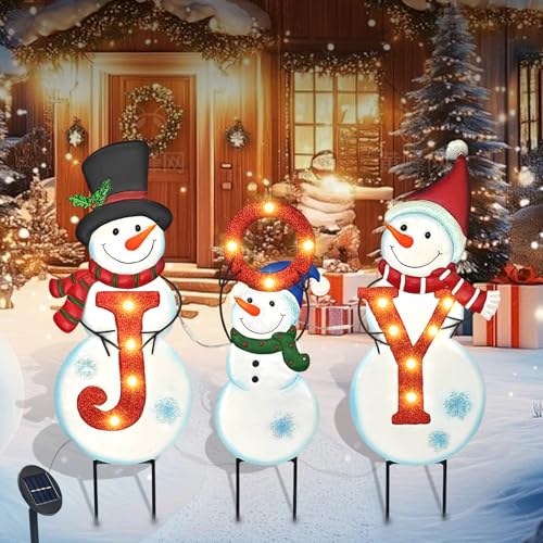 3 Pack Christmas Snowman Yard Signs Outdoor Decorations (The Snowman Family / 3 Pack)