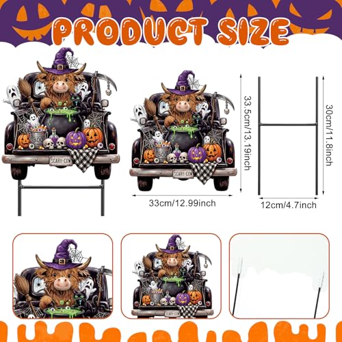 Metal Halloween Outdoor Decoration Yard Sign Halloween Highland Cow (Highland Cow)
