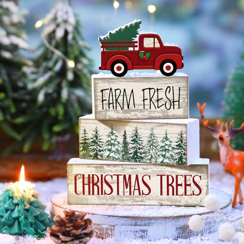 4 Pcs Christmas Table Decor (Red Truck)