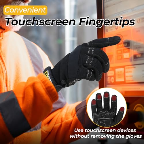 Work Gloves for Men & Women (Deep Black (1 Pair) / X-Large)