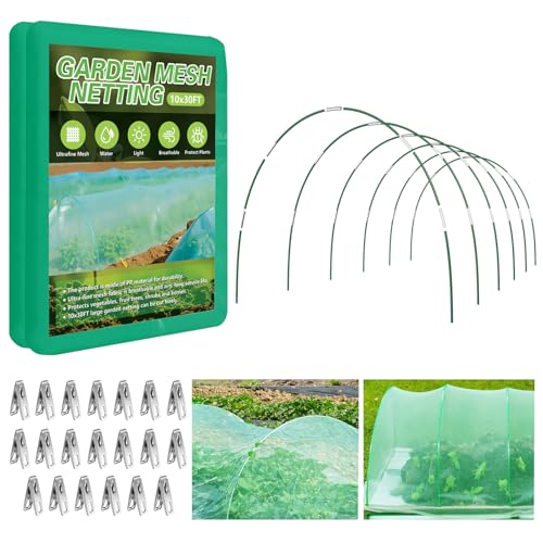 Garden Netting Kit for Raised Beds (Green / 10x30FT)