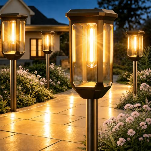 Solar Pathway Lights Outdoor 12 Pack