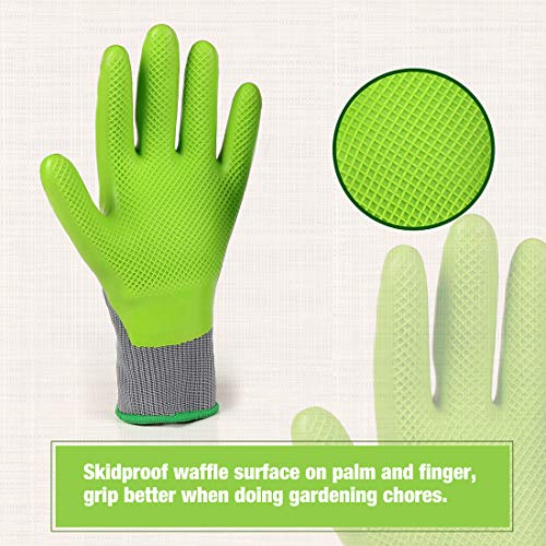 6 Pairs Eco Latex Palm Coated Garden Work Gloves by WORKPRO (Large)