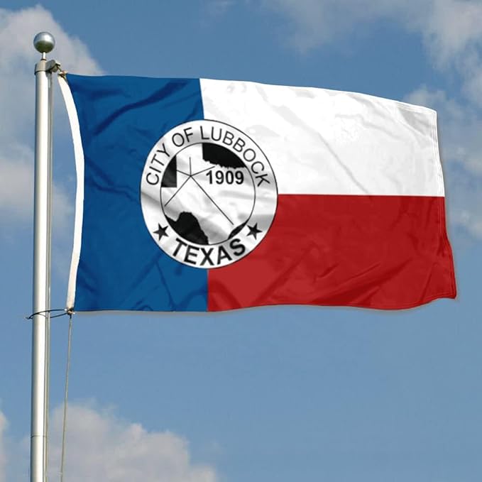 City of Lubbock Flag Banner 3x5ft Vivid Color Double Stitched with 2 Brass Grommets