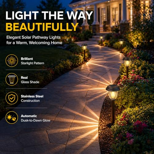 8 Pack Solar Lights Outdoor (8 Pack Brownish-Black)