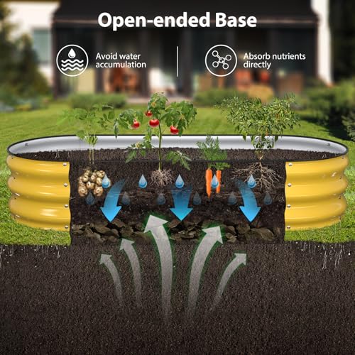 Raised Garden Bed Kit (Cream Yellow / 5×2×1 ft)