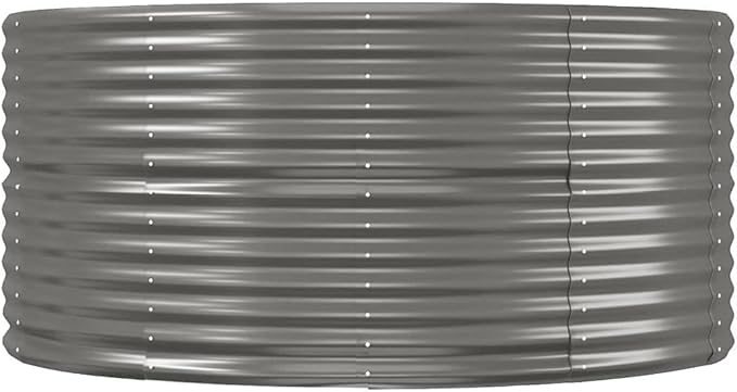 Powder-Coated Large Steel Raised Garden Bed – Grey Planter for Fencing Walls, Landscape, Patio & Galvanized Wire Beds