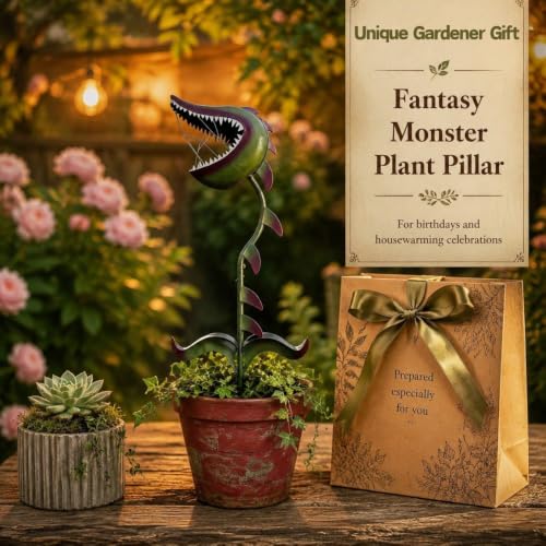 2026 Whimsical Metal Carnivorous Plant Garden Stake (21 IN)