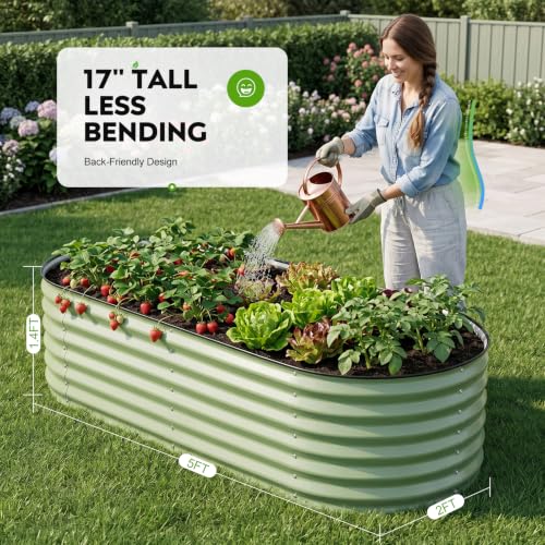 Raised Beds for Gardening (Olivergreen / 5x2x1.4ft)