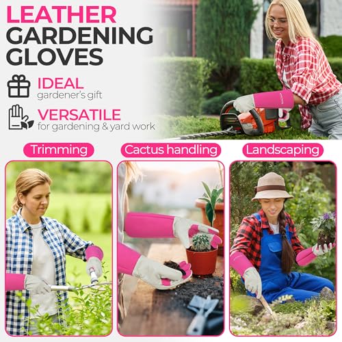 Rose Pruning Gloves for Men Women (Pink / Small (Pack of 1))