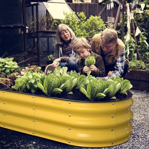 Raised Garden Bed Kit (Cream Yellow / 5×2×1 ft)
