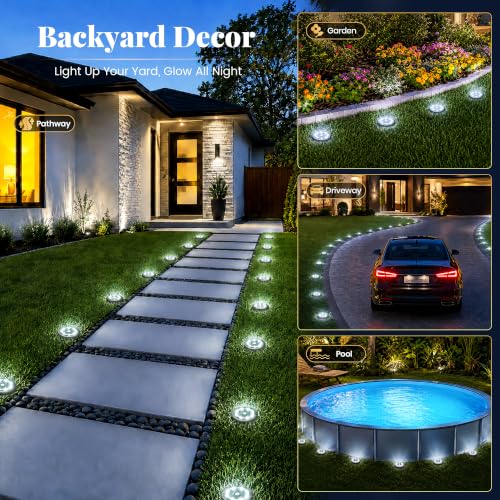 16 Pack Small Solar Ground Lights (16 Pack / Cool White)