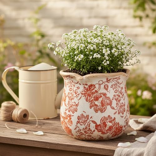 Country Farmhouse Fall Planters (Red Flower)