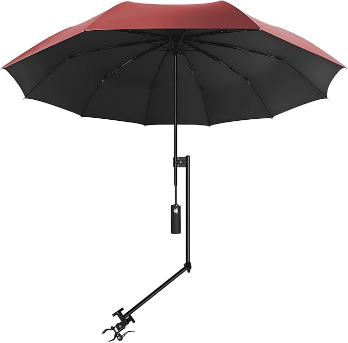 UPF 50+ Beach Umbrella with Adjustable Universal Clamp