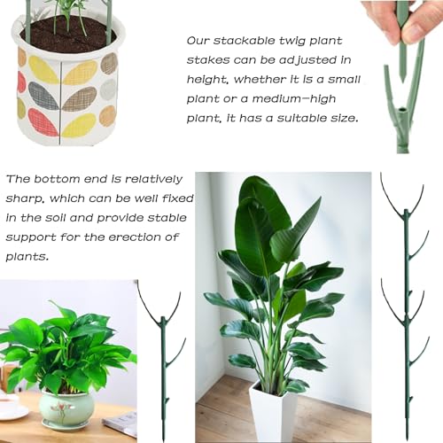 12Pack Stackable Plant Support Stakes Twigs Plant Stakes for Indoor