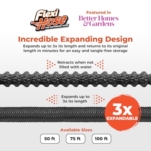 Lightweight Expandable Garden Hose (Black / 75 ft)