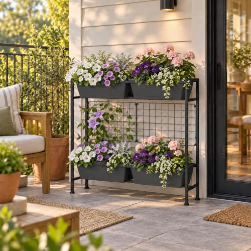 Raised Garden Beds Outdoor with Legs 32" Tall Herb Garden Planters Box Raised Flower Beds for Gardening (Gray)