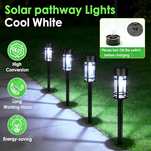 Solar Pathway Lights Outdoor (Black)