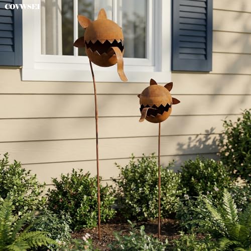 24 Inch Metal Flowers Venus Fly Trap Stakes Carnivorous Plant Garden Decor (Brown a)