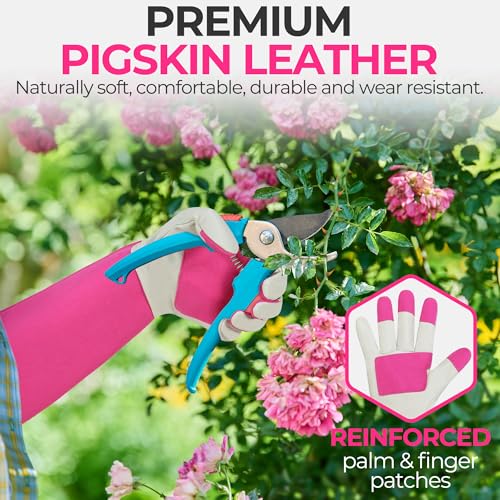 Rose Pruning Gloves for Men Women (Pink / Small (Pack of 1))