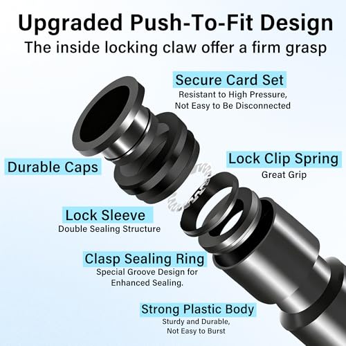 44 Pcs 1 4" Quick Connect Drip Irrigation Fittings Kit for for Gardens (44Pcs 1/4" Quick Connect Drip)
