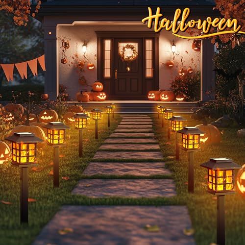 Solar Lights Outdoor Waterproof 16 Pack (16 PACK / Flickering Flame)