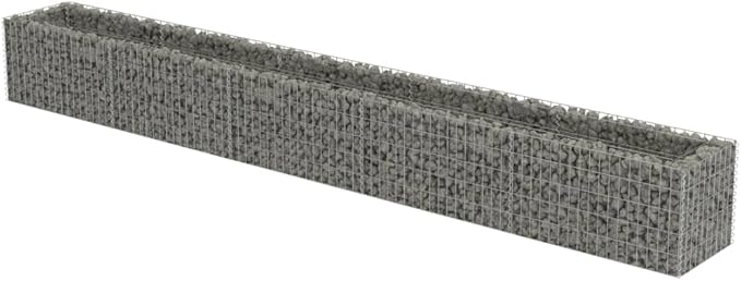 Gabion Raised Bed,Raised Bed Outdoor Garden Stone Basket Planter Raised Vegetable Bed,Steel Garden Decoration Galvanized Steel 177.2"x19.7"x19.7"