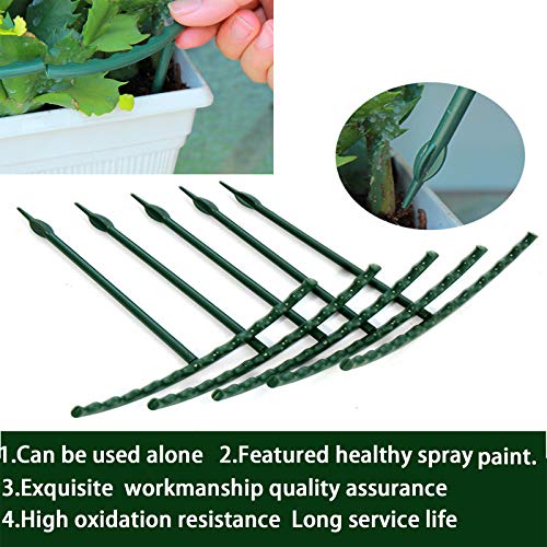 14Pcs Plant Support Stake Half Round Plant Support Ring Garden Flower Support for Tomato (6.3" x 10.3" / (16 x 26.2)cm & 14 Pcs)