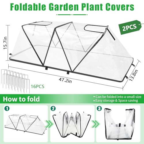 2 Pack Foldable Plant Covers Freeze Protection (Foldable-2Pack)