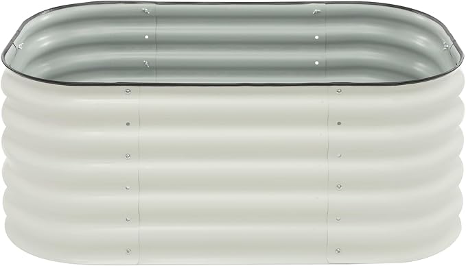 3.45x2ft Round Raised Garden Bed, 17'' Tall Outdoor Garden Planter Box, Modular Metal Raised Bed Kit for Vegetables,Fruits,Herbs, Flowers (3.45x2x1.4ft)
