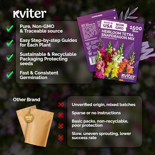 1 500 Tetra Mix Snapdragon Flower Seeds for Planting