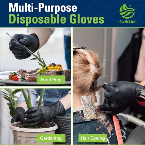 Black Nitrile Gloves Disposable Latex Free (01-black(small 100))