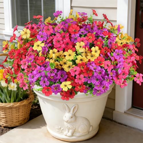 16PCS UV Resistant Artificial Flowers for Outdoors (Mix 4 Colors / 16PCS)