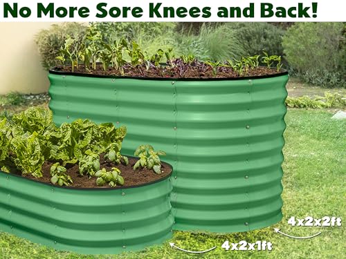 Galvanized Raised Garden Beds Outdoor (Light Green / 4×2×2 Ft)