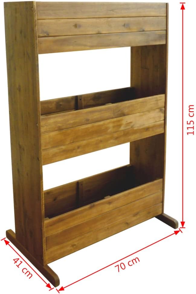 3-Tier Garden Raised Bed Solid Acacia Wood,Raised Garden Bed,Outdoor Planters for Flower Herb Garden